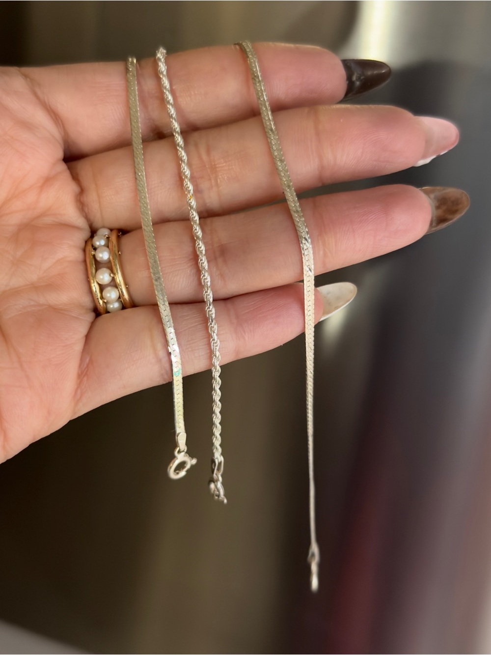3 sterling silver 925 bracelets stack 6-7” inch
